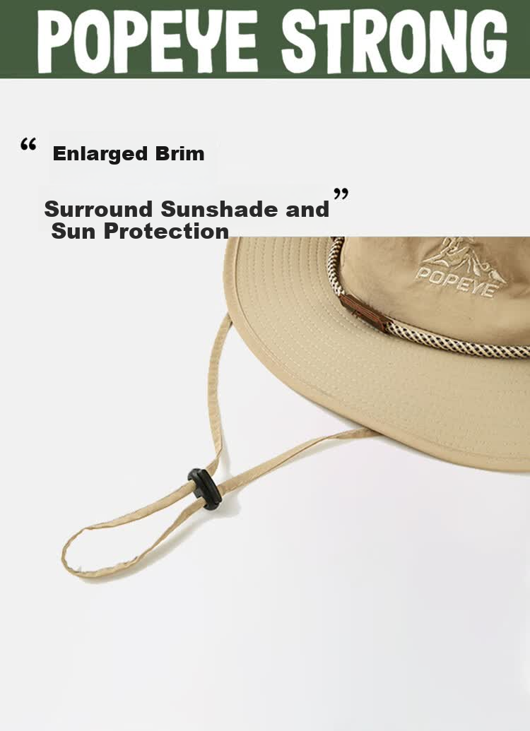 Popeye Fisherman Hat Unisex Summer Thin Large Head Circumference Sun Protection Wide Brim Sunshade Cap 5