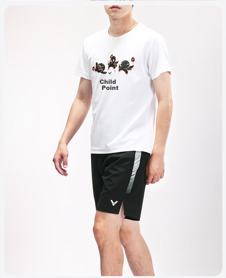 VICTOR Victory Badminton Quick-Dry Short Sleeve T-Shirt Sweat-Absorbing Breathable Training Sportswear Unisex White S 4