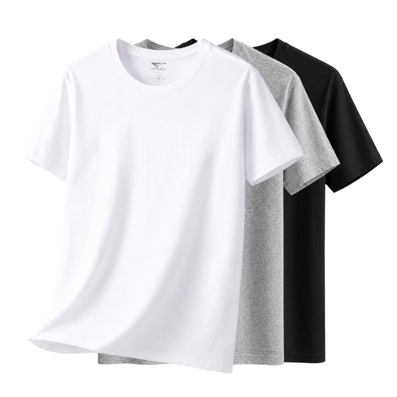 Seven Wolves Men's Short Sleeve T-Shirt 100% Cotton Casual Round Neck 3-Pack