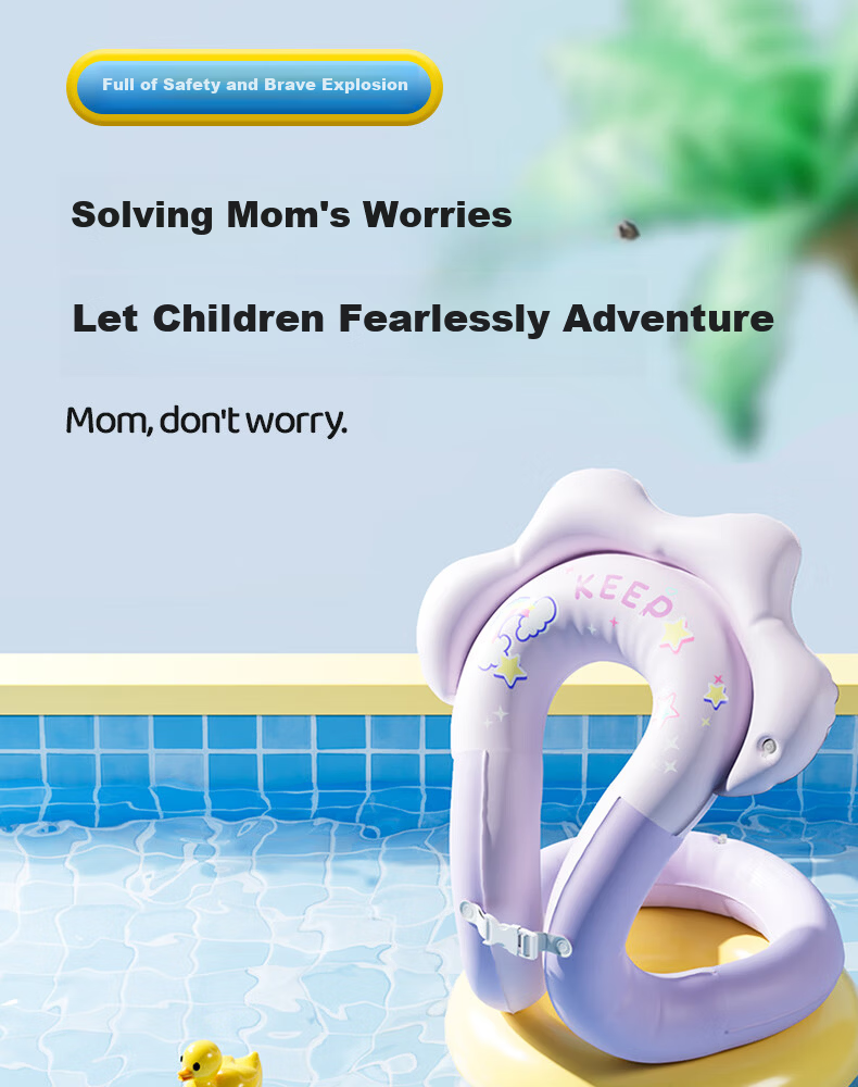 Keep Kids Swimming Ring for Ages 3 and Up Anti-Tip Inflatable Underarm Arm Float 942 Blue 5