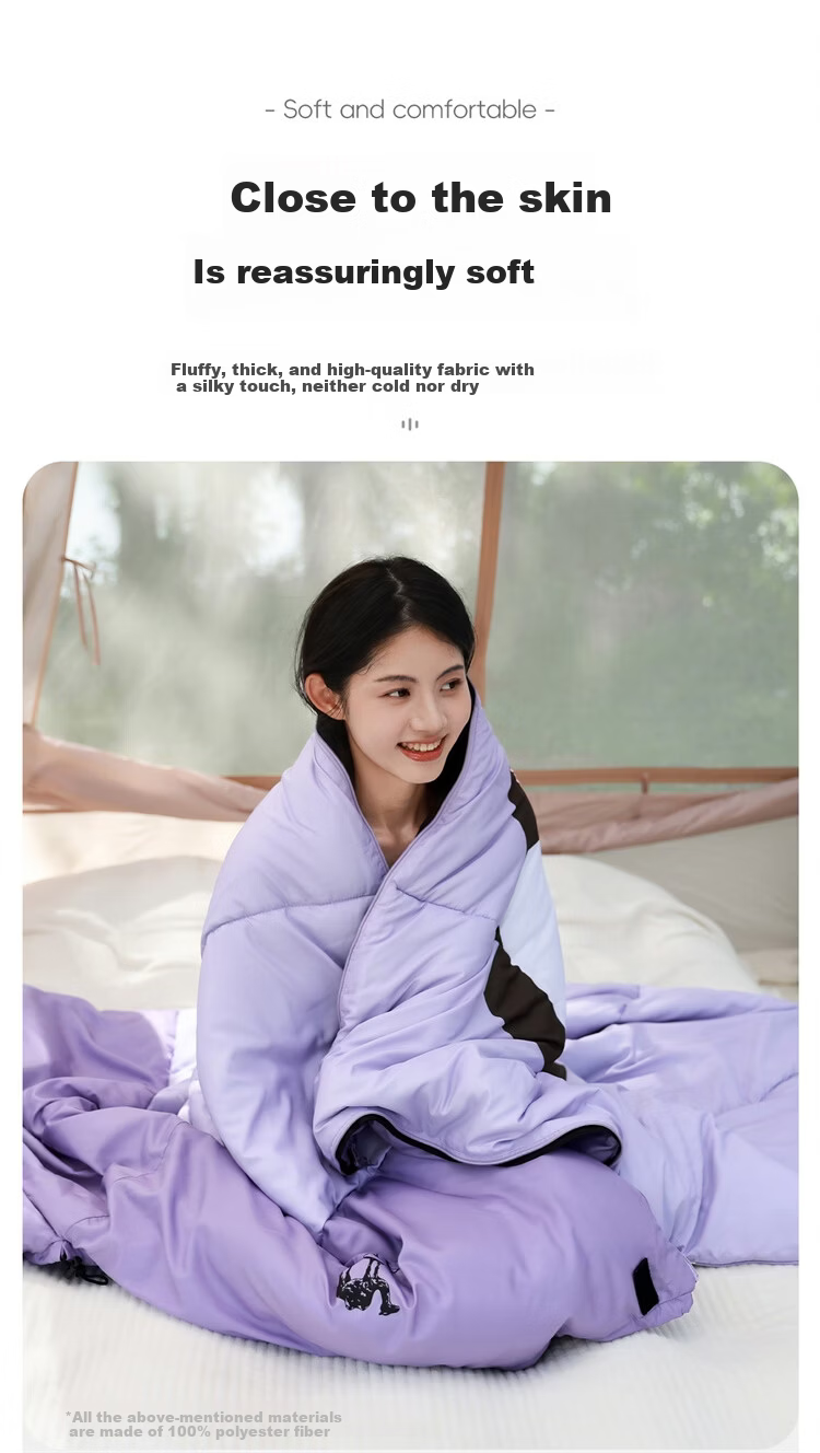 CAMEL Adult Anti-Dirt Cover Lightweight Outdoor Camping Ultra-Light Portable Student Nap Sleeping Bag Lilac Purple 5426B 5