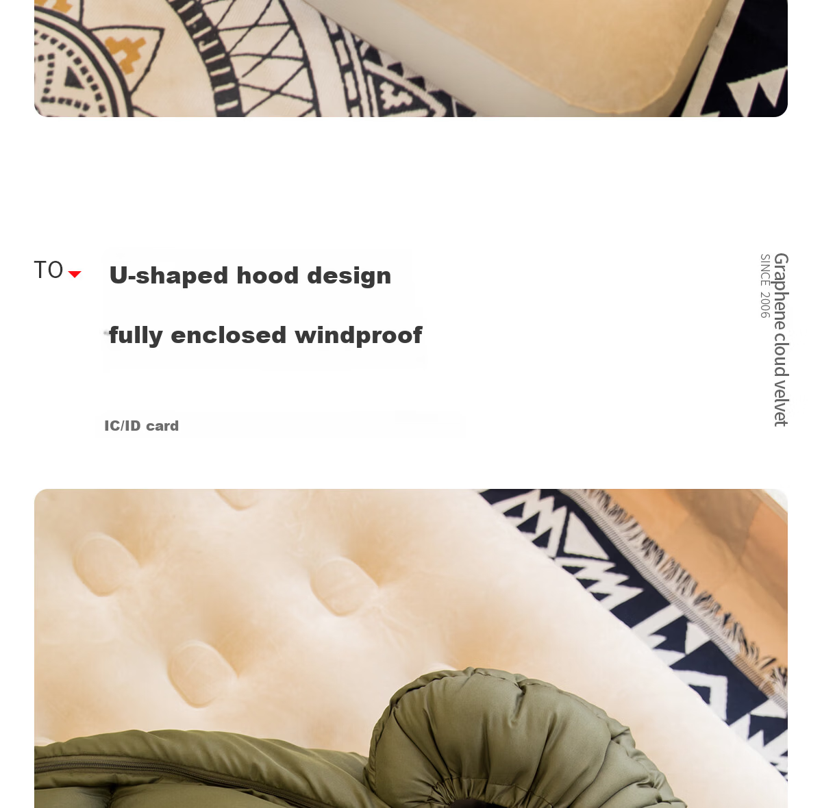 Beishanlang Graphene Sleeping Bag Adult Outdoor Camping Thickened Cold-Resistant 2-in-1 Quilt Detachable 1.8kg Pine Green 14