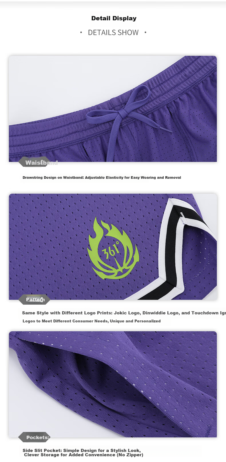 361° Men's Sports Shorts Spring Summer New Quick-Dry Basketball Five-Point Loose Printed Pants 652621702-1 27