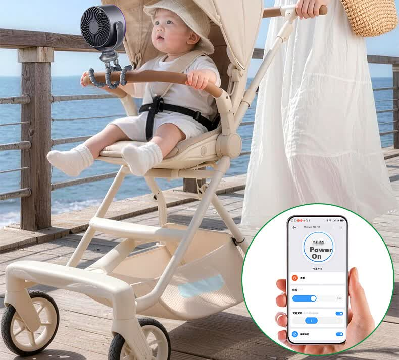 AUX Baby Stroller Mini Octopus Folding Desktop Portable Handheld USB Fan Baby Special Outdoor Cooling Essential Long Battery Life 11