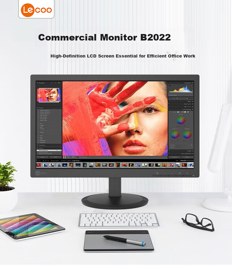 Lecoo Lenovo Laikuo 19.5-inch TN Panel Eye-care Low Blue Light Flicker-free Monitor HDMI+VGA Dual Interface Wall-mount Supported Computer Display B2022 1