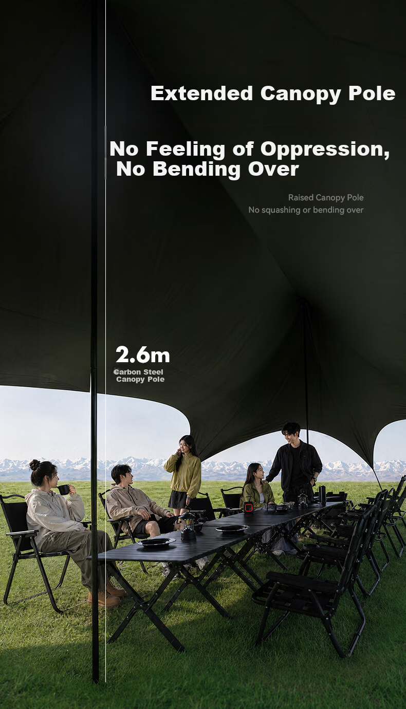 Black Dog Titanium Black Vinyl Canopy Windless Outdoor Camping Tent Sunshade Rainproof Shelter Medium 26㎡ 19