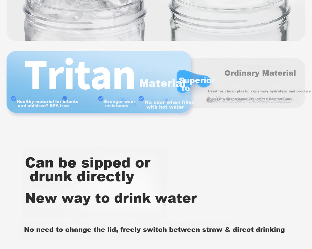 FUGUANG Children's Straw Cup Summer High-Value Tritan Plastic Water Bottle Large Capacity Student Sports Water Bottle 6