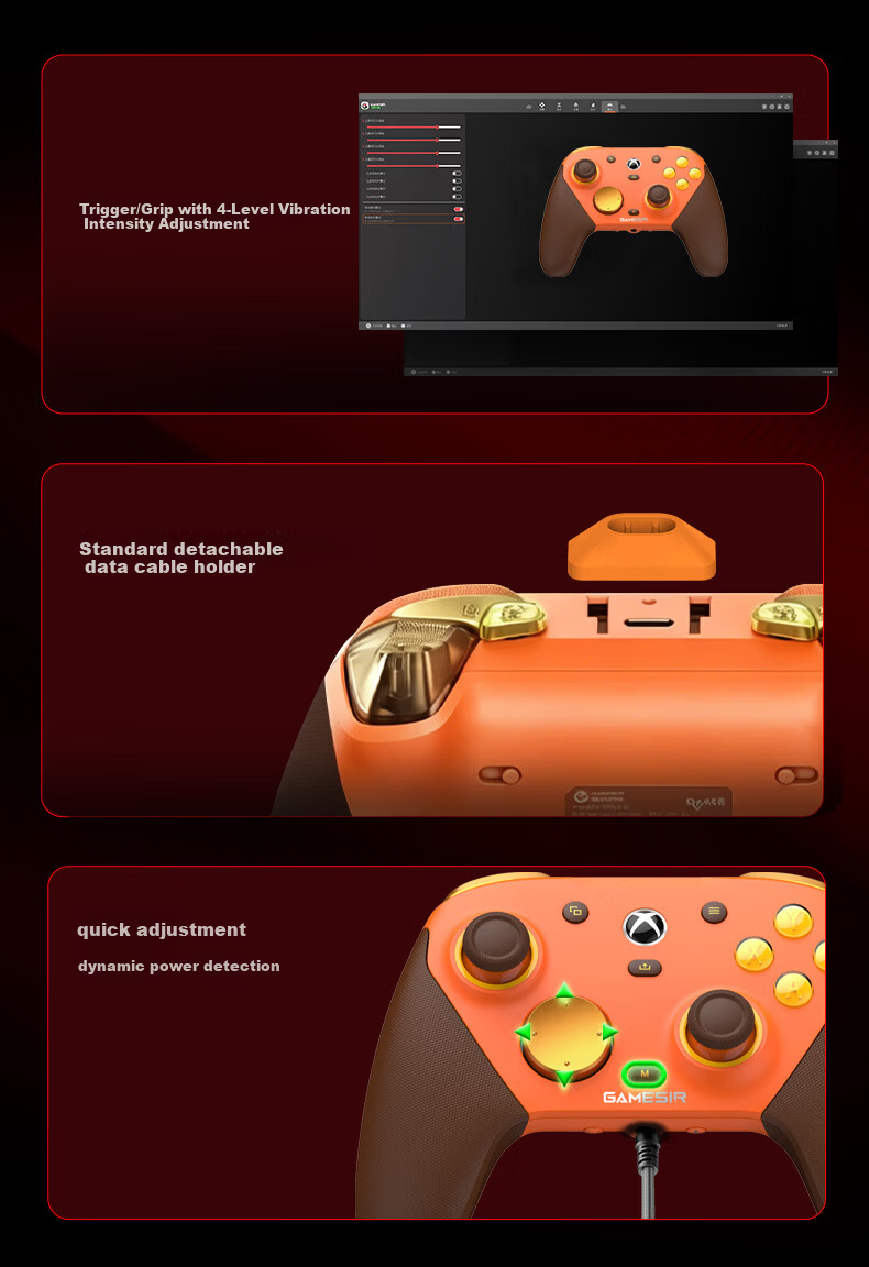 GAMESIR G7 Pro Microsoft Xbox Licensed Elite Wireless Gamepad TMR Joystick Motion Dual Trigger Four Motors with Dock Vibrant Orange Children's Day Valentine's Gift 14