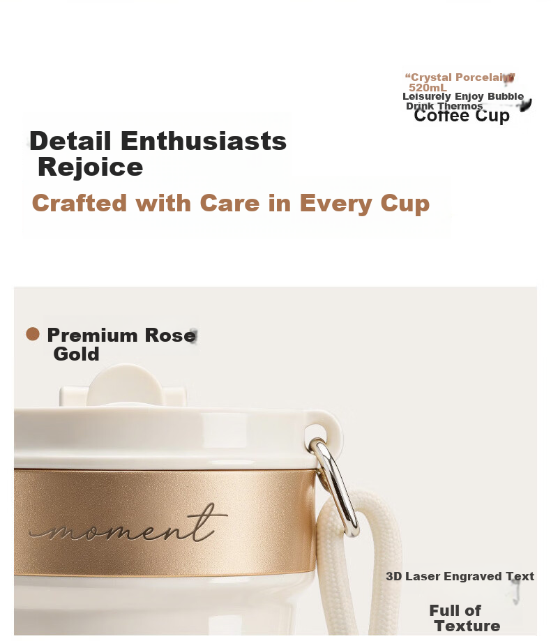 SUPOR Insulated Ceramic Lined Coffee Mug Women's Portable Car Cup High-Value Gift 14