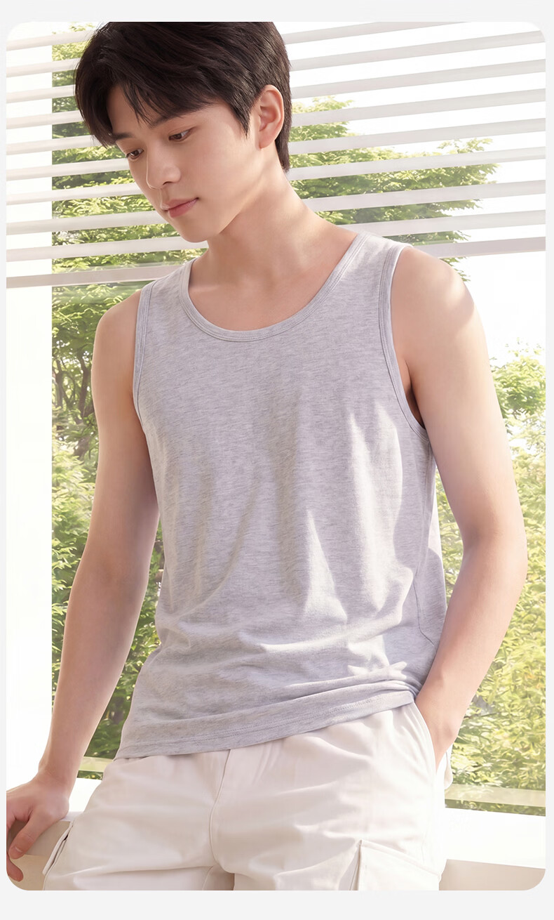 Dingguagua Teen Boys Cotton Vest A-Class Breathable Sleeveless Undershirt for Ages 12-16 Junior High Large Size 10