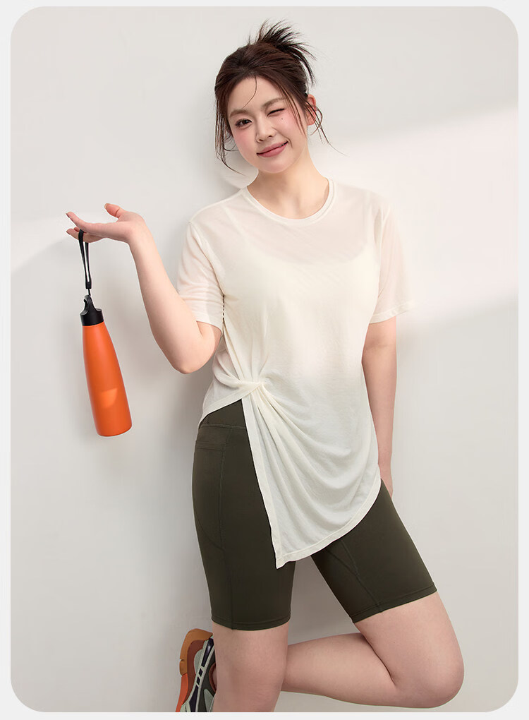 Borui Women's Summer Quick-Dry Sports Pullover T-Shirt Plus Size Yoga Fitness Short Sleeve Top 12