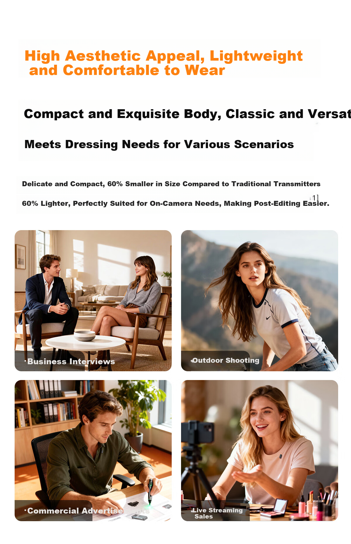Newman MC261 Wireless Lavalier Microphone for Mobile Interview Recording, Noise-Cancelling Dual-User Version with Charging Base for Streaming and Broadcasting 3