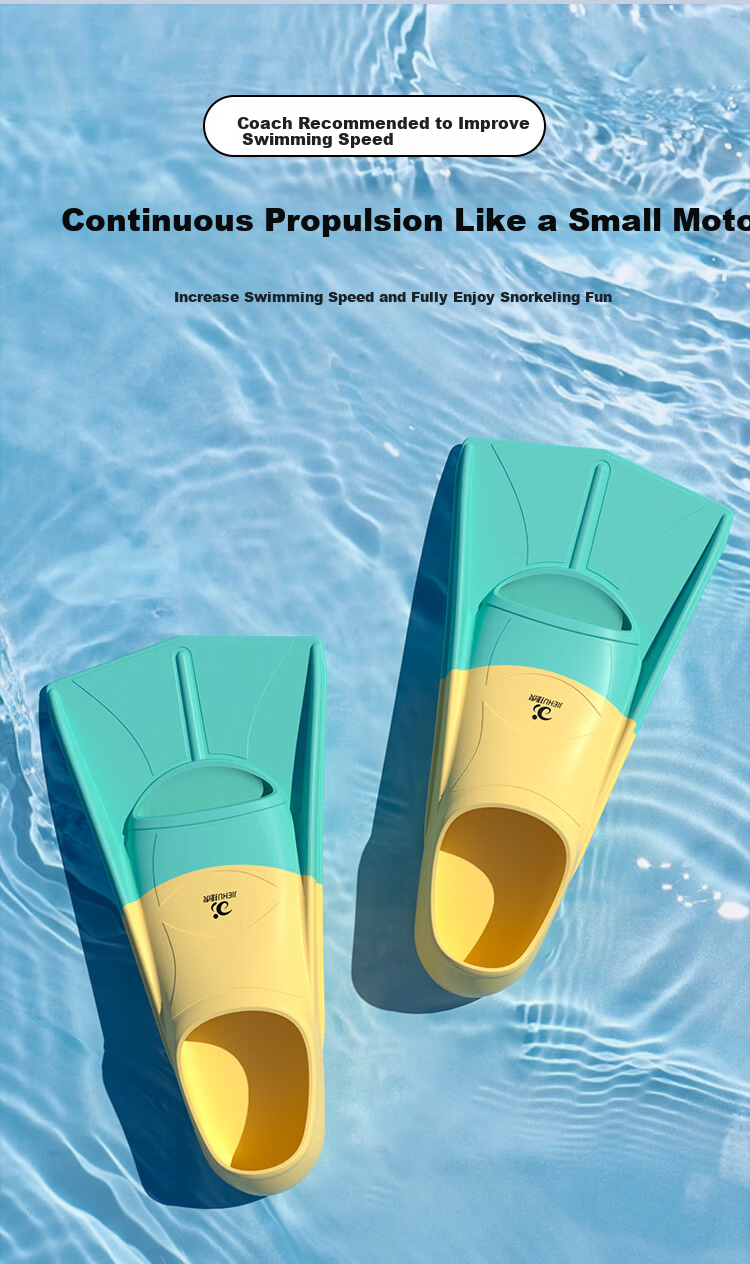 Jiehu Swim Fins Flippers Adult Kids Professional Diving Speed Comfortable Durable Soft Rubber Training Gear 5