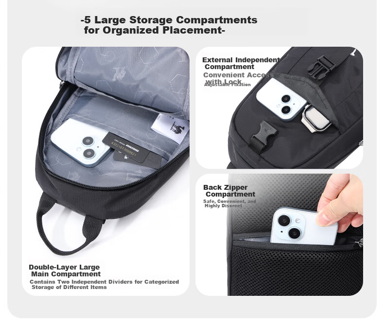 CAMEL Casual Chest Bag Portable Single Shoulder Crossbody Gym Small Cycling Backpack 575B635016 5