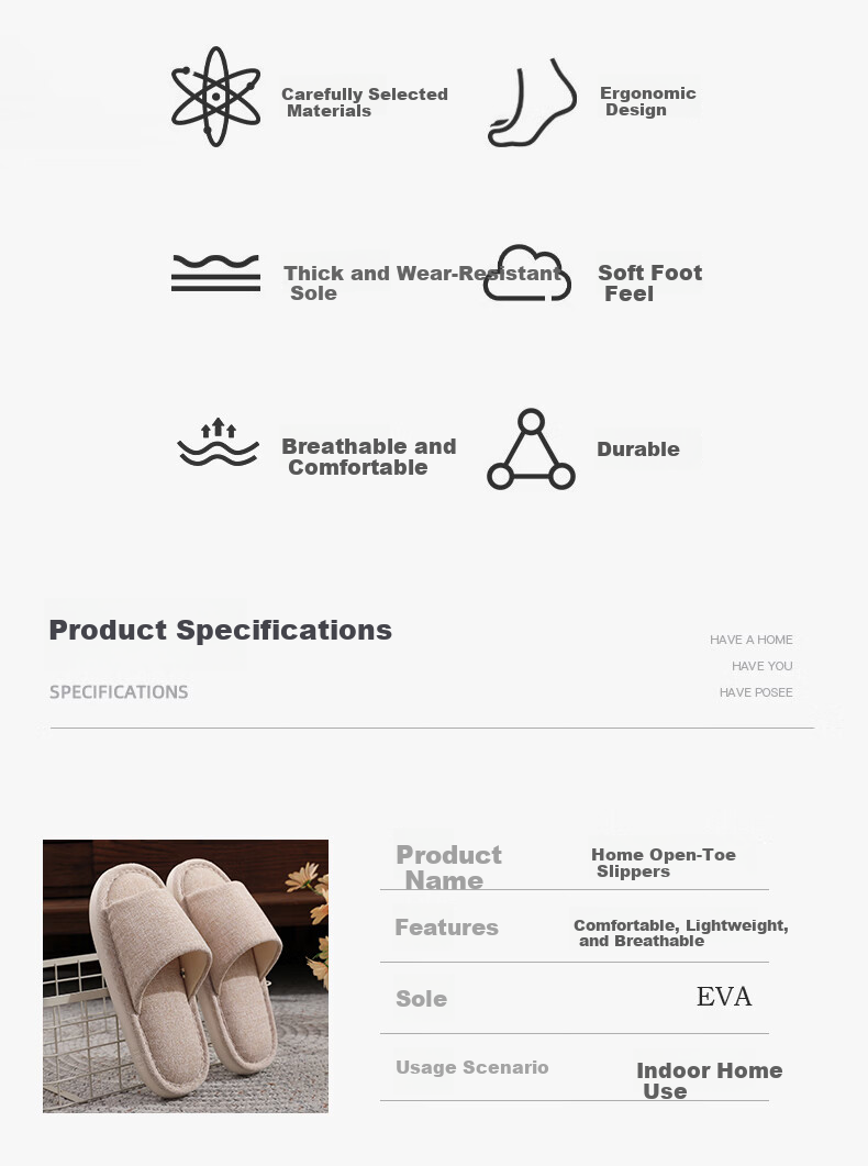 XGGC Cotton Linen Slippers Men Spring Autumn Home EVA Thick Sole Linen Couple Four Seasons Fabric Slippers Women Pink Size 40-41 2