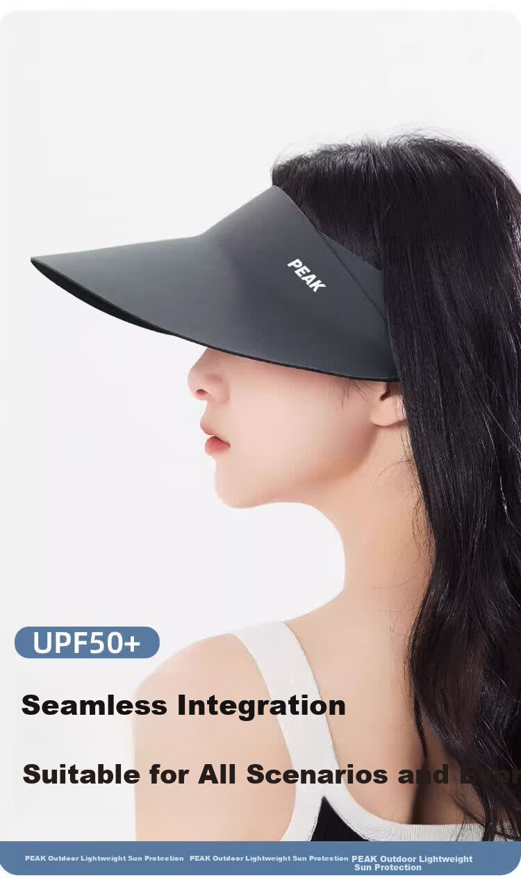 Peak Sunshade Hat Large Brim Integrated Sun Protection Hat Seamless Foldable Outdoor Sun Hat Open Top Hat for Cycling and Fishing 6