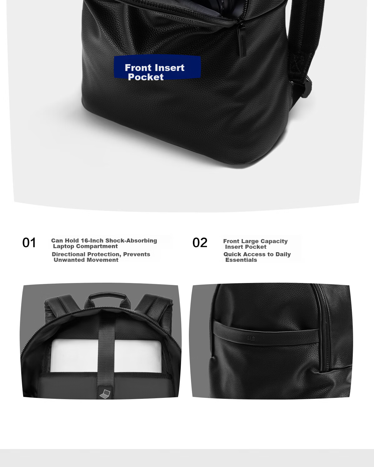 HLA Men's Large Capacity Waterproof Casual Commuter Business Travel 16-inch Laptop Backpack Student School Bag 7