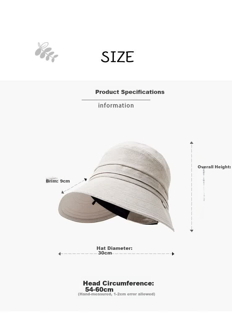Lagur "Simple Japanese Style" Large Brim Cotton Bucket Hat with Ponytail Hole Sun Protection Foldable Sky Blue 6