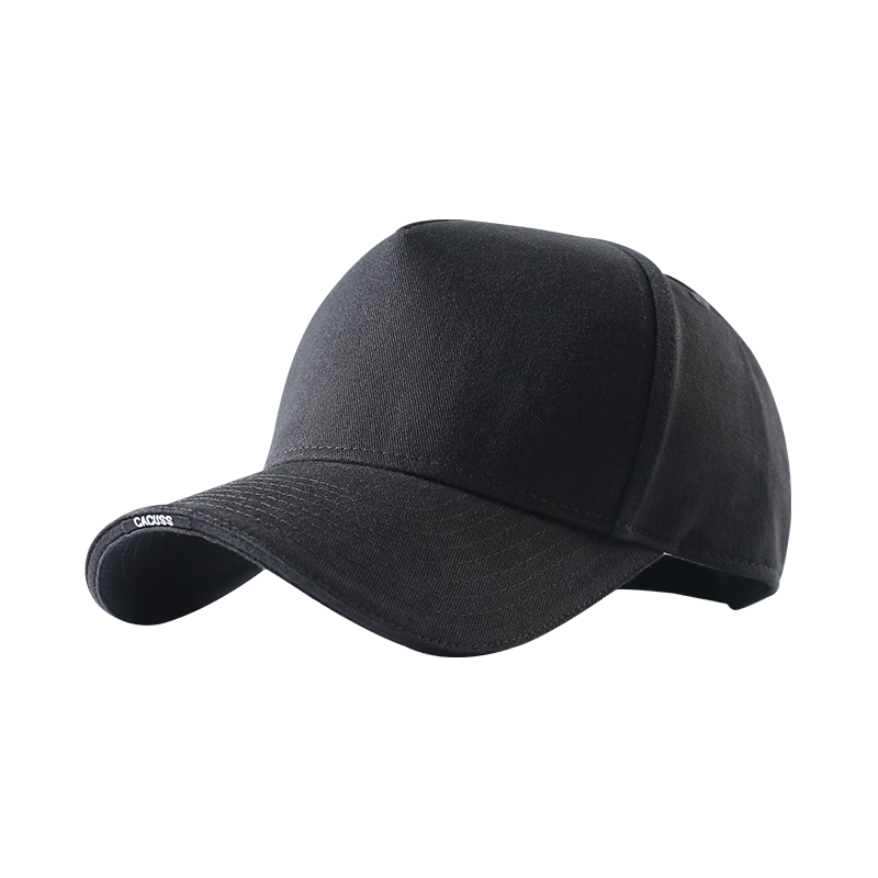 CACUSS Men's Large Head High-Top Baseball Cap Four-Season Duckbill Outdoor Sunshade Casual Sun Hat Black Medium