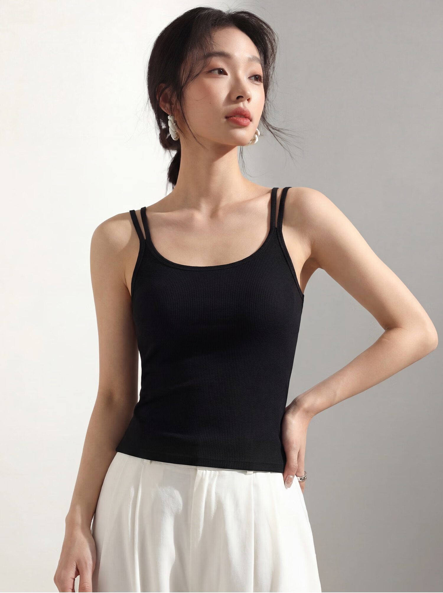 Tingmei Strap Vest [No Bra Needed] Double Shoulder Strap Women's Innerwear Can Be Worn Outside Beautiful Back One-Piece Vest 18
