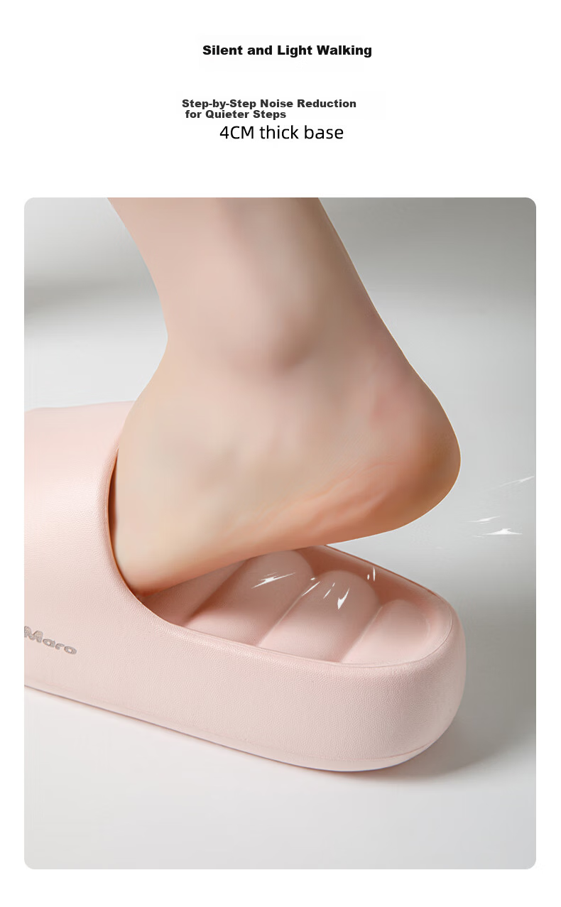 MashiMaro Women's Thick-Soled Platform Slippers, Height Increasing, Non-Slip Indoor Home Bathroom Shower Slippers MV094 6