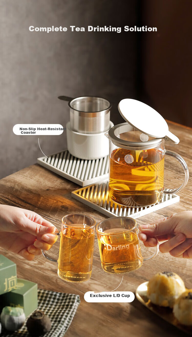 Buydeem Glass Tea Pot Large Capacity 800ml for Office and Home 9
