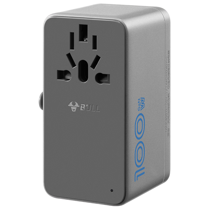 BULL 100W Fast Charging USB Multi-Country Socket Adapter/International Travel Business Trip Study Abroad High-Power Protection Computer Office Plug European Standard American Standard Australian Standard British Standard