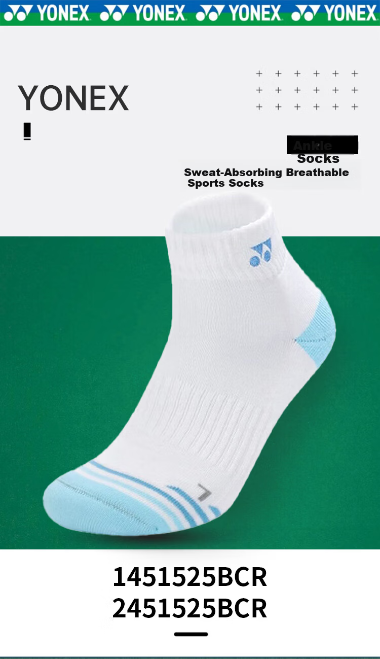 Yonex Yonex Women's Professional Sports Thickened Towel Sole Badminton Socks 245144BCR Bright Mixed Color 3 Pairs Pack 1