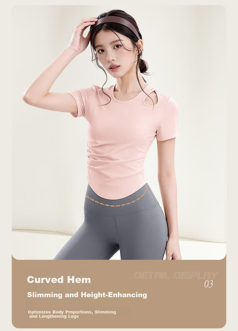 MULINSEN Sports Set, Yoga Outfit for Women, Sun Protection, Quick-Drying, Breathable T-Shirt, Morning Running, Badminton, Fitness, Pilates Training Wear 4