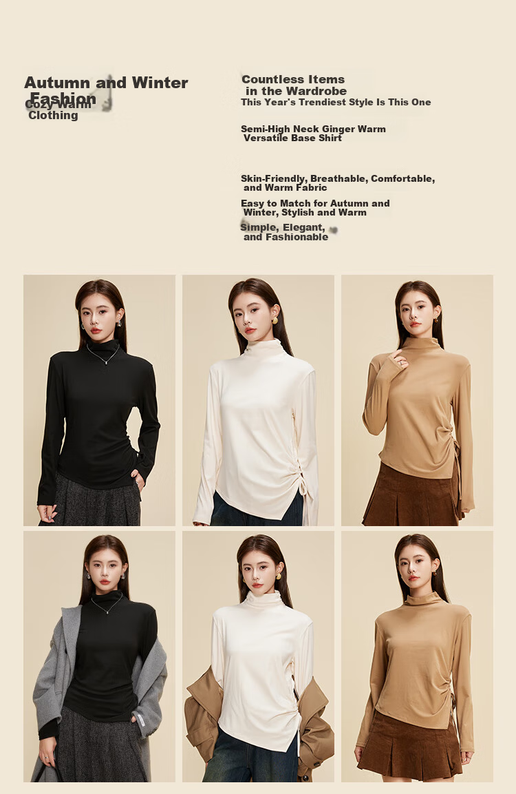 Ordifen Women's Long Sleeve Slim Fit High Elasticity Antibacterial Anti-Pilling Base Layer T-Shirt Autumn Winter Black L 2
