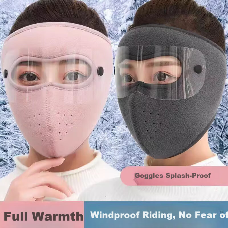 BWNK Thermal Face Mask Winter Cycling Full Face Cover Breathable Cold Protection Gray