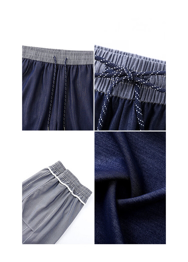 Demana Draped Air Pants Summer Commuter Colorblock Elastic Waist Curved Leg Loose Slim Petite Women's Casual Pants 12