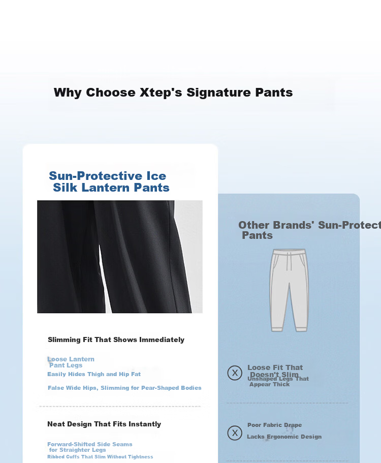 Xtep Sun Protection Casual Outdoor Loose Fit Women's Pants 4