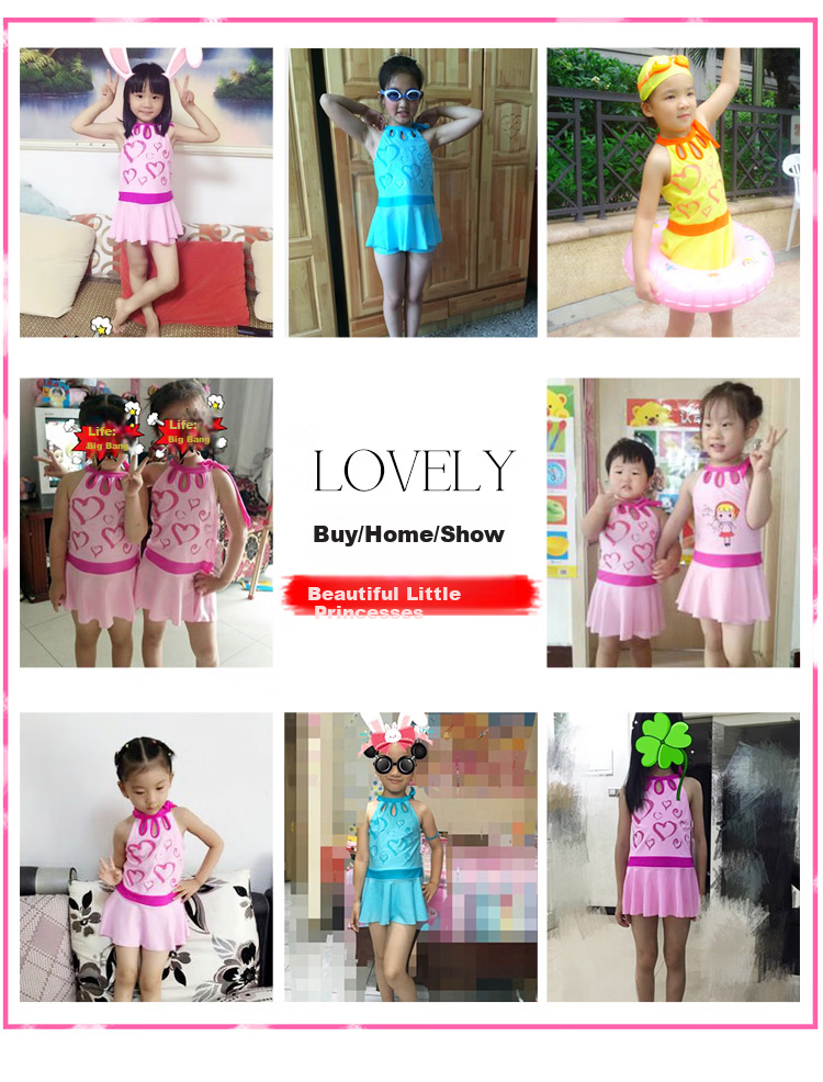 Youyou Children's Swimsuit Girls One-Piece Skirt Style Large Kids Swimwear Student Girl Swimwear 37202 Pink 3XL 2
