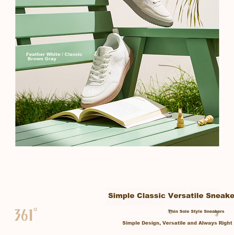 361° Men's Sports Sneakers Spring Summer Breathable White Casual Fashion Shoes 672626622-2 3