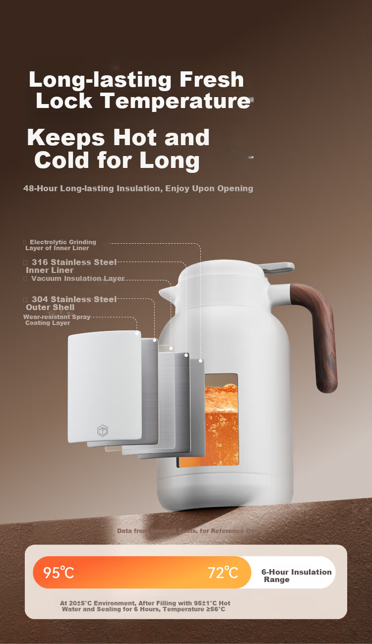JD Jingzao Temperature Display Stewing Teapot Large Capacity Insulated Home Kettle 1.5L White 8