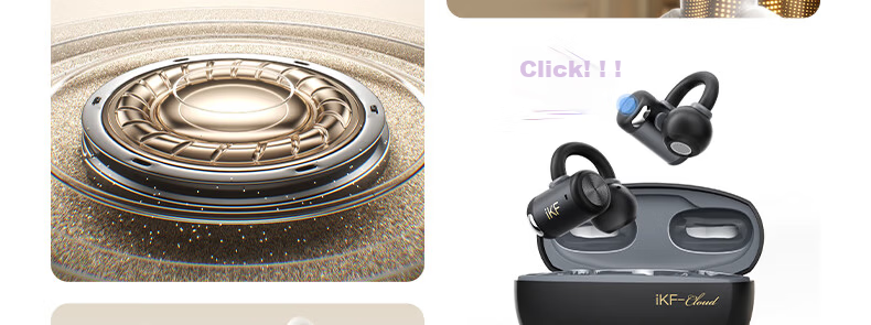 IKF Zhaoyue Clip-on Bluetooth Earphones Wireless Open Bone Conduction Non-In-Ear Zero Sensation Cushion Ultra-Long Battery Life Sports for Huawei Apple Yunyan White 7