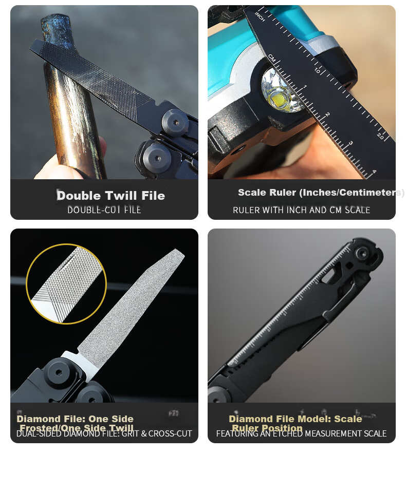 WeiZhiWei KaiTuo Silver Outdoor Home Multifunctional Folding Knife Emergency Rescue Pliers Portable Swiss Army Knife 11