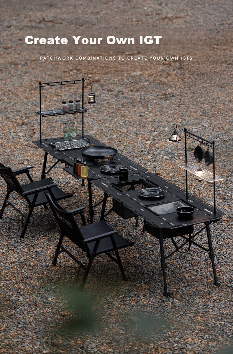 Black Dog Aluminum Alloy Tactical Camping Table Five-Unit Folding IGT Outdoor Portable Camping Table 11