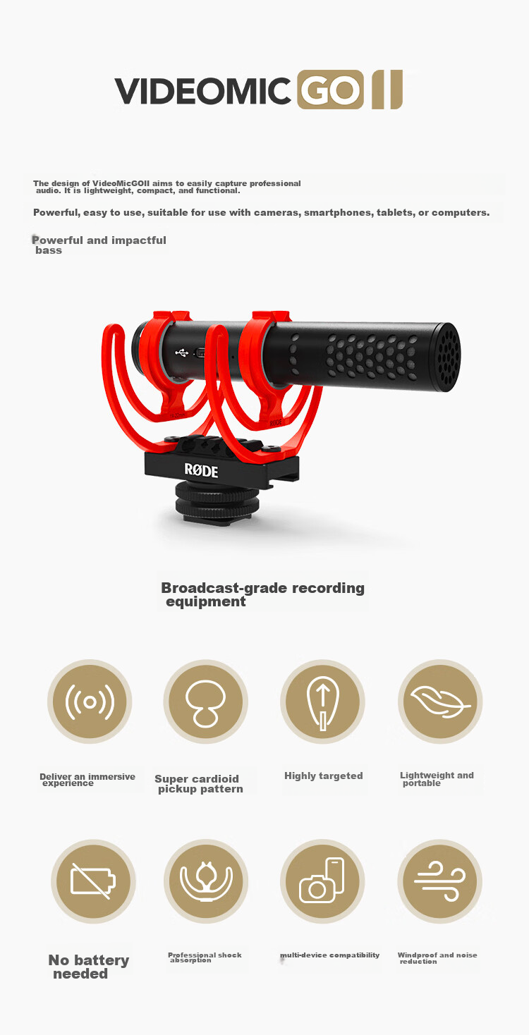 Rode VideoMic Go II Professional Directional Microphone for DSLR, Mirrorless Cameras, And Smartphones (Official Standard Configuration) 4