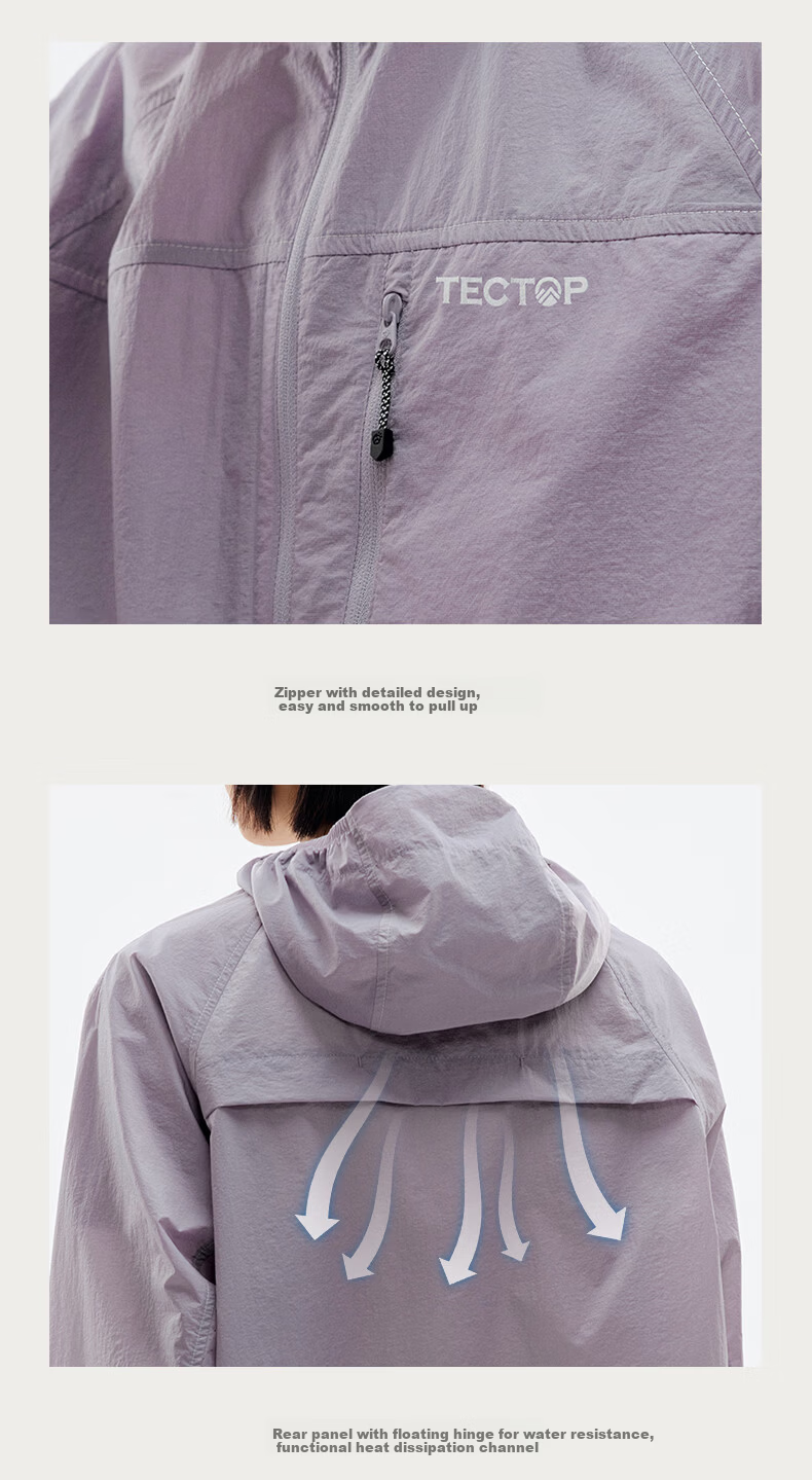 TECTOP [Anti-UV Play] Unisex UPF50+ Breathable Windproof Water-Repellent Sun Protection Jacket 7