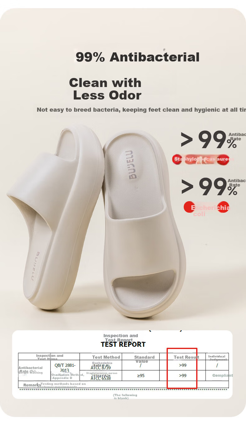 Jiayi Summer Slippers for Men and Women Thick Sole Soft Elastic Home Bathroom Slippers Light Gray Size 35-36 JY2515 9