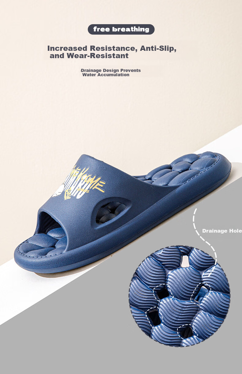 MashiMaro EVA Massage Quick-Dry Water-Draining Home Bathroom Shower Slippers for Men and Women 16