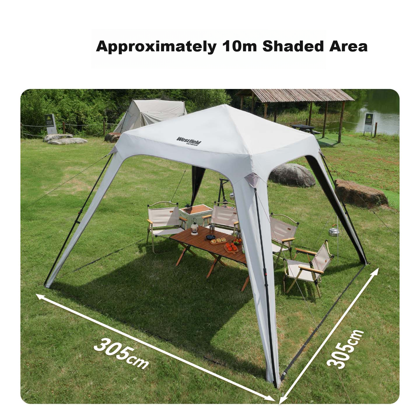 Westfield Outdoor Self-Standing Quick-Open Dome Canopy Tent for Camping, Park Picnic, Rainproof, Blackout Sunshade Shelter