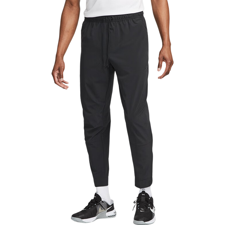 NIKE Men's Sports Pants, Spring And Autumn Training Tapered Woven Casual Pants, Comfortable Leisure FB7549-010, Black, Size L