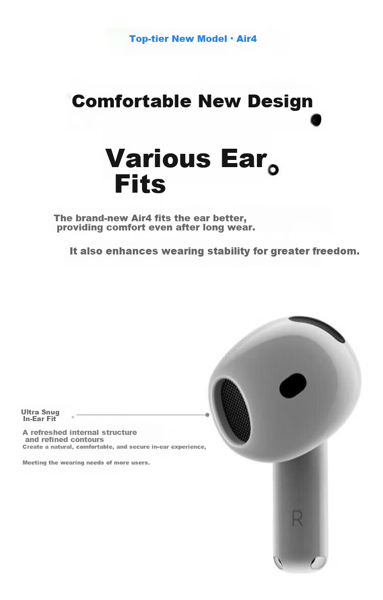 AKONIA [Million-Selling | Proactively Noise-Cancelling Air 4th Generation] Wireless Bluetooth Earphones Compatible with Apple 2026 Latest Model Semi-In Huaqiangbei Earphones IPhone17ios16 15