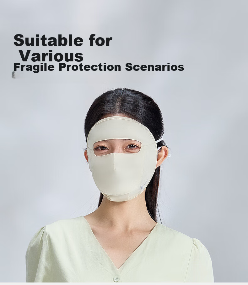 UV100 Taiwan Medical Post-Surgery Sunscreen Face Shield for Women UV Protection Face Bikini with Open Mouth Mask 26534 Dark Night Black 7
