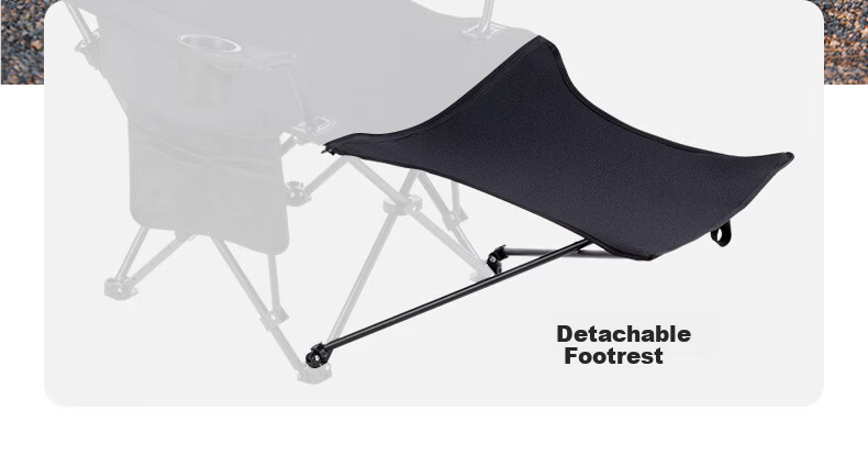 Black Dog Folding Recliner Camping Portable Nap Chair Adjustable 3-Level Outdoor Beach Chair for Autumn and Winter 7