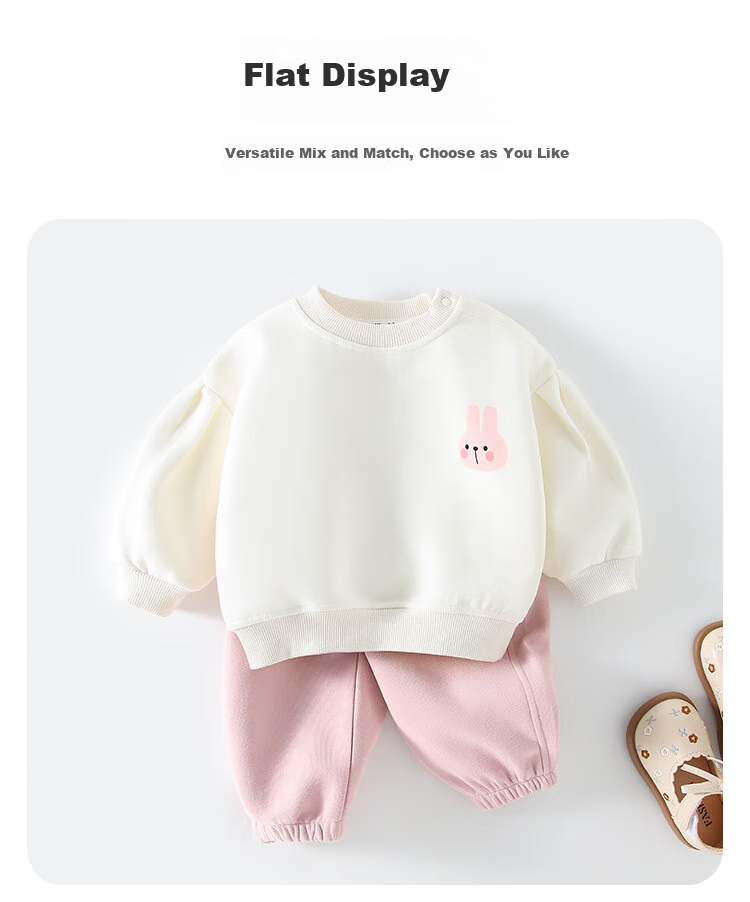 Youqi Girls Spring Sweatshirt Set Baby Clothes Casual Sweatshirt Set Autumn Spring Baby Two-Piece Set 8