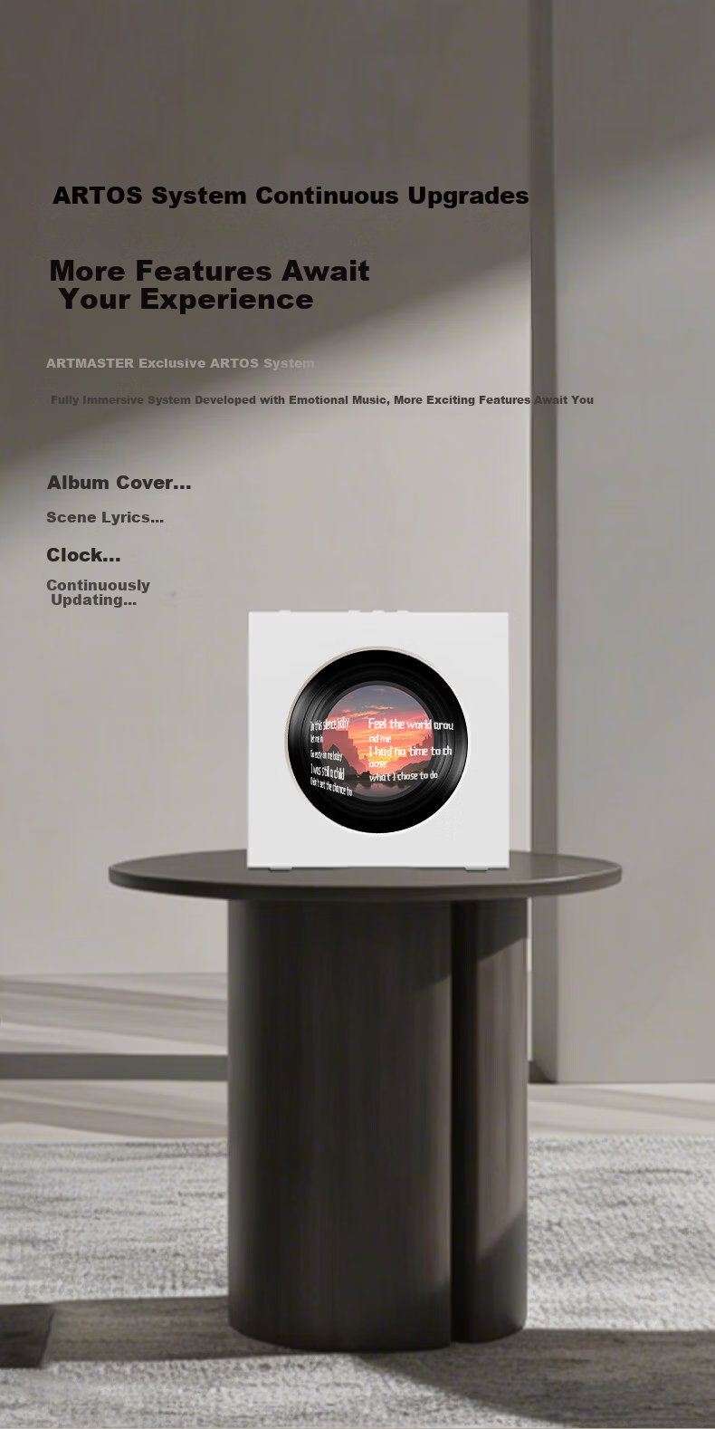 ART'MASTER Mood1 Album Lyrics Audio Vinyl Subtitle Desktop Bluetooth Speaker Living Room Bedroom Audio Smart Home Birthday Gift 9